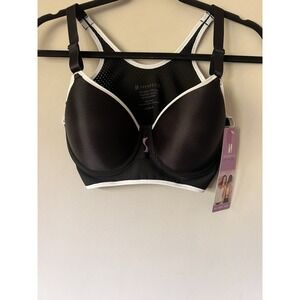 Shapeez The Sportee  BRA Size Medium B Shapewear Back Smoothing Black